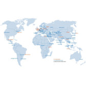 Weltkarte der DAAD-Außenstellen und Informationszentren