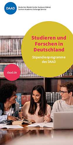 DAAD Stipendienprogramme - Studieren und Forschen in Deutschland